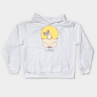 Llamaste illustration - cute llama meditating Kids Hoodie